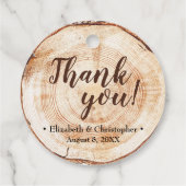 Rustiek Hout Gesneden Huwelijk Dank u Custom Bedankjes Labels (Achterkant)