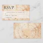 Rustiek hout gesneden plak bruiloft rvp informatiekaartje (Voorkant / Achterkant)