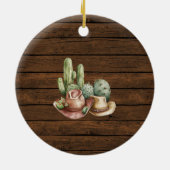 Rustiek Hout Gingerbread We Verwachten Gift Keramisch Ornament (Achterkant)