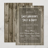 Rustiek Hout Glamour Sweet 16 Verjaardag Kaart (Voorkant / Achterkant)