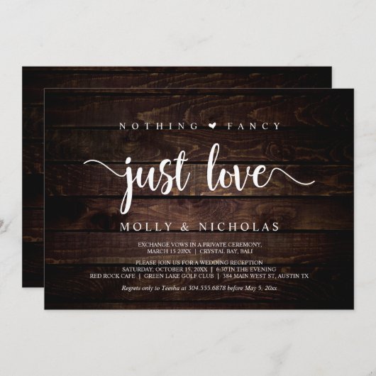 Rustiek hout, Glinstering, Niets simpels Alleen Li Kaart (Voorkant / Achterkant)