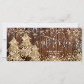 Rustiek Hout Glitter Kerstboom Sneeuwvlokken (Voorkant)