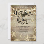 Rustiek hout goud bedrijfsfeest kaart (Voorkant)