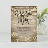 Rustiek hout goud bedrijfsfeest kaart (Staand voorkant)