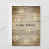 Rustiek hout goud bedrijfsfeest kaart (Achterkant)