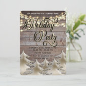 Rustiek hout goud corporate Vakantie feest Kaart (Staand voorkant)