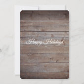 Rustiek hout goud corporate Vakantie feest Kaart (Achterkant)
