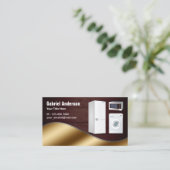 Rustiek Hout Goud Huishoudelijke Toestellen Repara Visitekaartje (Staand voorkant)