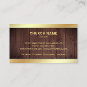 Rustiek Hout Gouden Folie Jezus Christus Kruis Pas Visitekaartje (Achterkant)