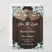 Rustiek Hout Groen Eucalyptus White Lace Wedding Save The Date (Voorkant)