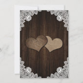 Rustiek Hout Groen Eucalyptus White Lace Wedding Save The Date (Achterkant)