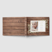 Rustiek Hout Groen Liefdevolle Geheugenfoto Begraf Gastenboek (Volledig)