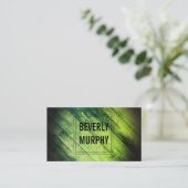 Rustiek hout groen met versiering en vignette visitekaartje (Staand voorkant)