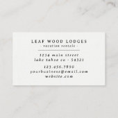 Rustiek hout groen vakantiewoning Bed Ontbijt Visitekaartje (Achterkant)