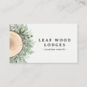 Rustiek hout groen vakantiewoning Bed Ontbijt Visitekaartje (Voorkant)
