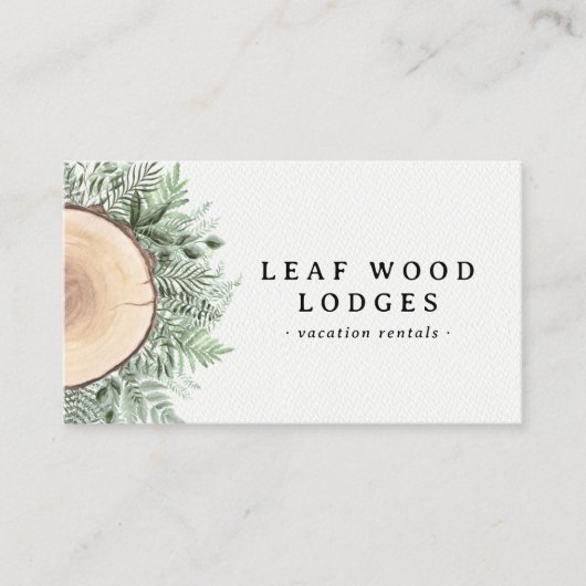 Rustiek hout groen vakantiewoning Bed Ontbijt Visitekaartje (Voorkant)