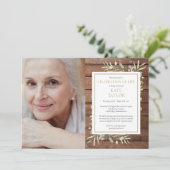 Rustiek Hout Groen Viering van het Leven Foto Kaart (Staand voorkant)