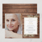 Rustiek Hout Groen Viering van het Leven Foto Kaart (Voorkant / Achterkant)