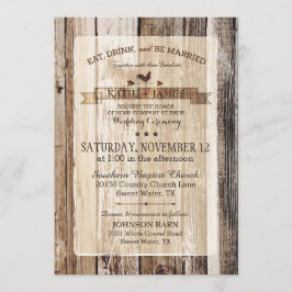 Rustiek Hout Haan Weer Vane Wedding Kaart