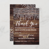 Rustiek Hout Hangende Diamanten Lichten Dank u Bedankkaart (Voorkant / Achterkant)