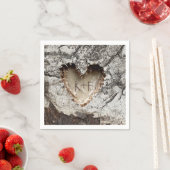 Rustiek Hout Hart Berk Bark Wedding Servetten (Insitu)