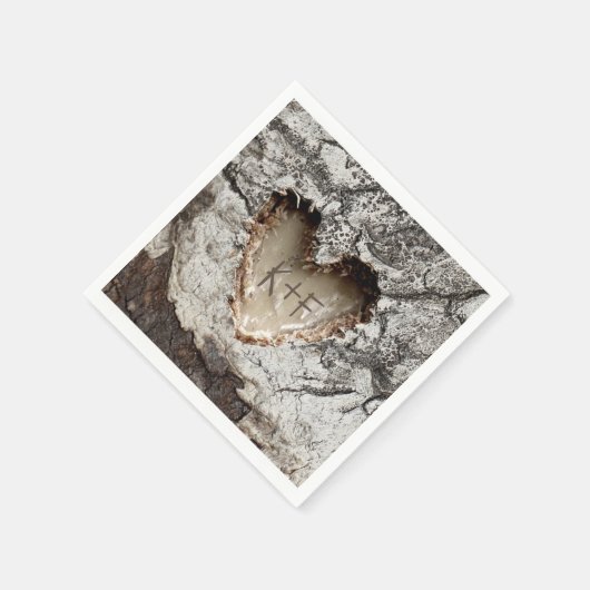 Rustiek Hout Hart Berk Bark Wedding Servetten (Hoek)
