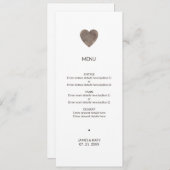 Rustiek hout hart bruiloft menu (Voorkant / Achterkant)