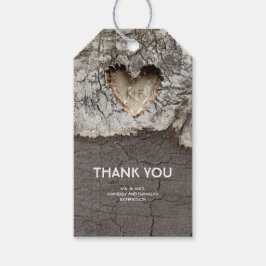 Rustiek Hout Hart Country Tree Bruiloft Cadeaulabel