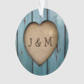 Rustiek Hout Hart Custom Jaar Initiaal Favor Ornament (voorkant)