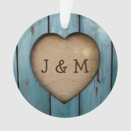 Rustiek Hout Hart Custom Jaar Initiaal Favor Ornament