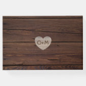 Rustiek Hout Hart FOTO Collage Passen getrouwd Bru Gastenboek (Achterkant)