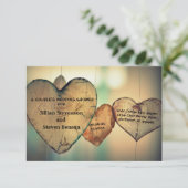 Rustiek Hout Harten - 3x5 Wedding Shower Uitnodige Kaart (Staand voorkant)