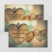 Rustiek Hout Harten - 3x5 Wedding Shower Uitnodige Kaart (Voorkant / Achterkant)