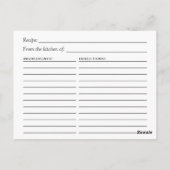 Rustiek hout herfst bloemenpompoen bruids recept briefkaart (Achterkant)