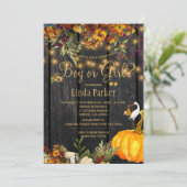 Rustiek hout herfst herfst baby shower gender open kaart (Staand voorkant)