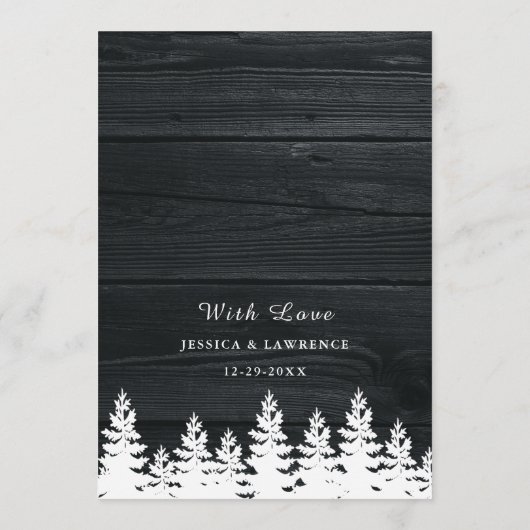 Rustiek Hout Herfst Herfst Winter Trouwtafel Menu (Achterkant)