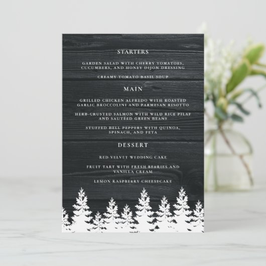 Rustiek Hout Herfst Herfst Winter Trouwtafel Menu (Staand voorkant)