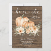 Rustiek Hout Herfst Hij of Zij Pompoen Geslacht On Kaart (Voorkant)