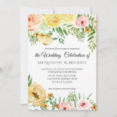 Rustiek Hout Herfst Kleur Blush Geel Perzik Bloeme Kaart (Voorkant)