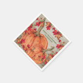 Rustiek Hout Herfst Sinaasappel Pompoenen Fall Bla Servet (Hoek)
