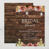 Rustiek Hout Herfst Zonnebloemen Vrijgezellenfeest Kaart (Voorkant / Achterkant)