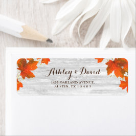 Rustiek hout | Herfstbladeren | Gouden Glitter Bru Etiket