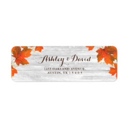 Rustiek hout | Herfstbladeren | Gouden Glitter Bru Etiket