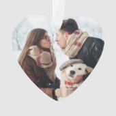 Rustiek Hout Herten Antler & groen Monogram Foto Ornament (achterkant)