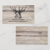 rustiek hout | Herten bruiloft website Kaart (Voorkant / Achterkant)