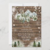 Rustiek Hout Herten Winter Onederland 1e verjaarda Kaart (Voorkant)