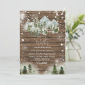 Rustiek Hout Herten Winter Onederland 1e verjaarda Kaart (Staand voorkant)