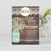 Rustiek hout Ik doe BBQ koppels douche uitnodiging (Staand voorkant)