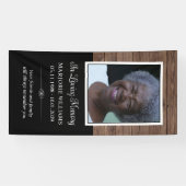 Rustiek hout in liefdevolle herinnering Foto Graf  Spandoek (Horizontaal)