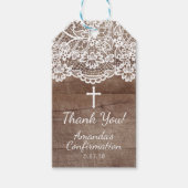 Rustiek Hout  Kant Bevestiging Gift Label Cadeaulabel (Voorkant)